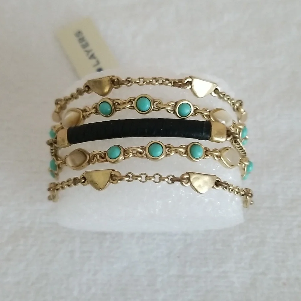 New Lucky Brand Beaded Layer Bracelet